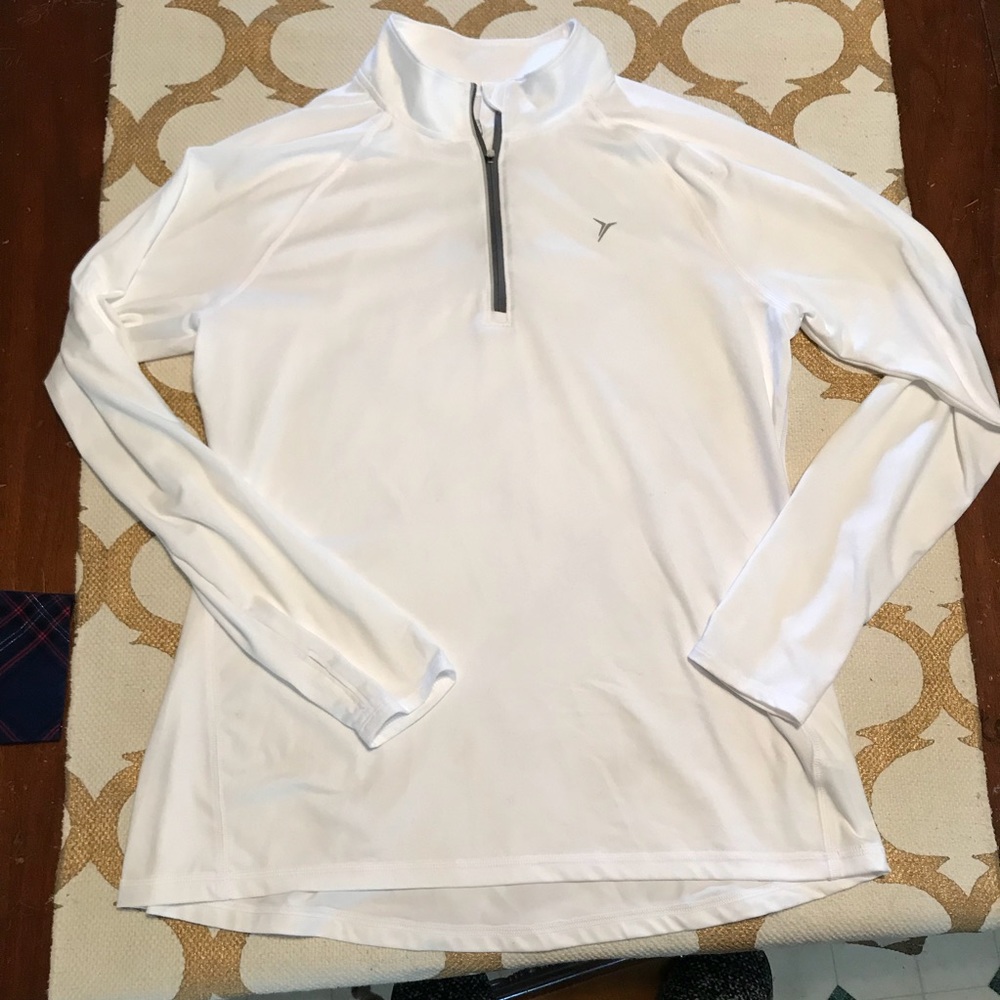 3/4 zip white